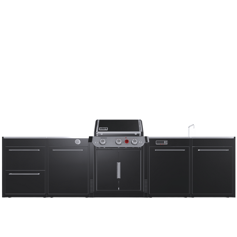 Вулична барбекю кухня (острів) для гриля Genesis EPX-335 Weber BBQ Kitchen Gas 331 з двома крючками для інструментів + модуль мийки BBQKITCHEN4-4 фото