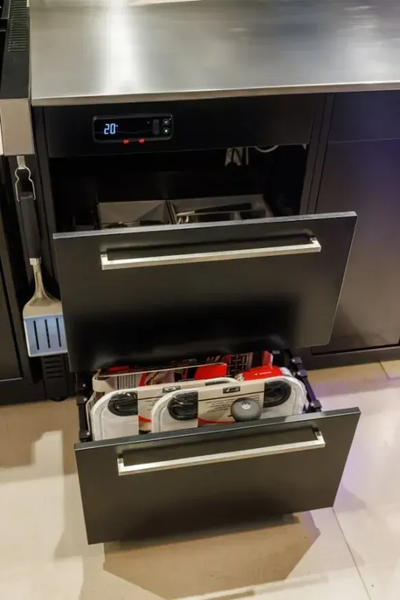 Кутова вулична барбекю кухня (острів) для гриля Genesis EPX-335 Weber BBQ Kitchen Gas 331 з двома крючками для інструментів + модуль мийки та холодильник BBQKITCHEN5-4 фото