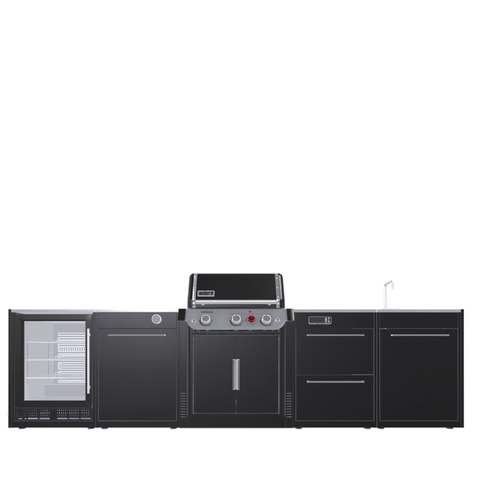 Вулична барбекю кухня (острів) для гриля Genesis EPX-335 Weber BBQ Kitchen Gas 231 з двома крючками для інструментів + модуль мийки та холодильник BBQKITCHEN6-4 фото