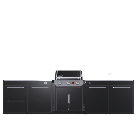 Вулична барбекю кухня (острів) для гриля Genesis EP-335w Weber BBQ Kitchen Gas 331 з двома крючками для інструментів + модуль мийки BBQKITCHEN4-3 фото